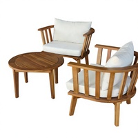 Ensemble de meubles de jardin en osier/rotin/bois/aluminium, chaises, table basse, 3/6/9 places, OEM ODM, tissu/coussin personnalisé