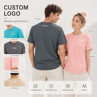 Camiseta Unisex con Logotipo Personalizado, Premium, de Fibra Natural Peinada, Cuello Redondo, para Impresión, Camiseta al por Mayor OEM