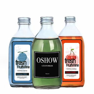 Botella de vidrio transparente redonda vacía Oshow de 300 ml y 500 ml con tapa de rosca, ecológica, para café, leche, té, cold brew y <span class=keywords><strong>kombucha</strong></span> - Product Image 2