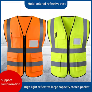 Protective Breathable Colorful Reflective Clothing Reflective Vest Custom Multi-pocket Construction - Product Image 4