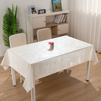 Nappe rectangulaire en tissu blanc nacré irisé RNPT, effet coquille de perle, pour table rectangulaire
