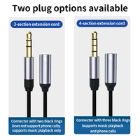 Câble d'extension audio tressé en nylon 3,5 mm, adaptateur AUX portable mâle-femelle pour connecter un ordinateur aux enceintes