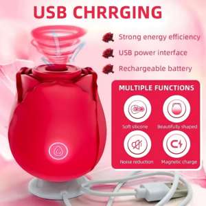 Masseur personnel Rose à 10 modes de vibration et fonction de succion - Dispositif intime en silicone étanche pour <span class=keywords><strong>achat</strong></span> en gros - Product Image 4