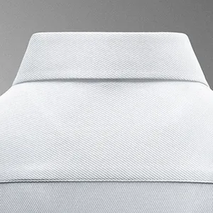Chemises à manches longues en coton de couleur unie pour hommes Vêtements de bureau blancs à poche unique - Product Image 3