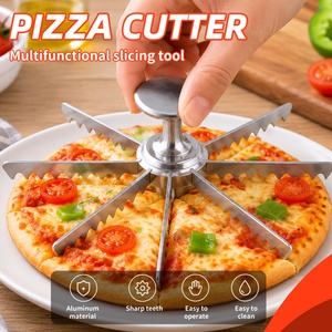 Cortador de Pizza Manual de Aluminio, Cortador de Pastel y Tartas con Cuchillas Dentadas Afiladas para Cocina y Restaurante - Product Image 1