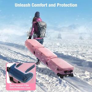Muestra gratis de un solo Snowboard y botas de Snowboard Bolsa de viaje Bolsa de esquí rodante multiusos Bolsa de Snowboard negra Ruedas Correas con asa - Product Image 3