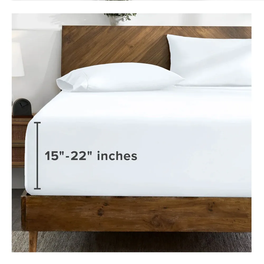 Vente en gros d'usine Drap-housse 100% coton teint en plaine pour hôtel blanc super doux Drap de lit personnalisé blanc pour hôtel