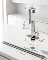 Robinet de cuisine à poignée unique avec filtre à eau intégré, 1080 °   Rotation SS304 pour l'eau potable domestique