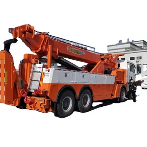 Howo 8*4 Hot Sale Multifunctionele Nieuwe Heavy-Duty Sleepwagen Met De Capaciteit Van 50T Export Overzeese Geïntegreerde Sleepwagenwrak Rescue Recovery Platform