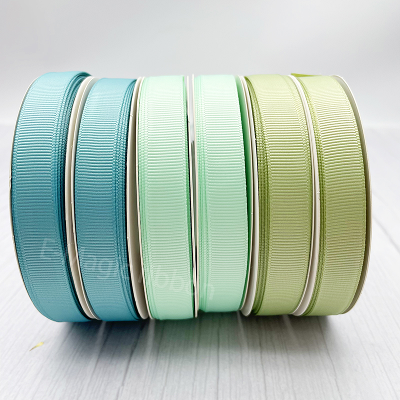 E-Magic Eco-friendly 196 Solid Color Grosgrain Ribbon Roll Ribbon Custom logo Polyester Grosgrain Reflective Gross Grain Ribbon