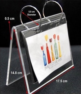 Chất lượng cao rõ ràng Acrylic ánh sáng nhựa hình ảnh khung ảnh với kim loại vòng tròn Clip - Product Image 5