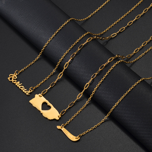 Collar de <span class=keywords><strong>Acero</strong></span> <span class=keywords><strong>Inoxidable</strong></span> con Colgante de Corazón de Puerto Rico PR Knife Libre Boricua para Mujer, Joyería Étnica Tradicional # 569762 - Product Image 4