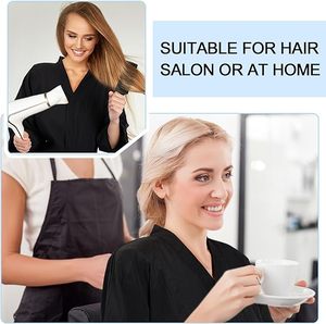 Robe de spa personnalisée avec logo, robe de massage, robe noire pour salon de beauté, longue robe kimono, robe de coiffure, peignoir avec poche - Product Image 5