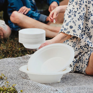 ชามสลัดจากชานอ้อยแบบใช้แล้วทิ้ง ย่อยสลายได้ ผลิตจากวัสดุธรรมชาติ พร้อมฝา PET สำหรับงานปาร์ตี้ - Product Image 3