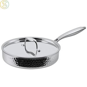 Ev mutfak pişirme için çelik kapaklı <span class=keywords><strong>8</strong></span> adet 3Ply kabartmalı paslanmaz çelik tencere Set tencere - Product Image 4