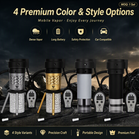 Kit Chicha Électronique Chauffée Portable pour Voiture avec Éclairage LED, Sans Charbon, Contrôle Numérique de la Température, 90W, Construction en Acrylique