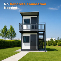 Conteneur pliable en kit, maison préfabriquée écologique et économe en énergie avec balcon pour hôtel, usage extérieur, chantier de construction, camp