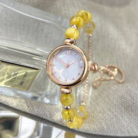 Montre à Quartz de luxe légère pour femme petit cadran en verre réglable nouveau Bracelet de perles Style transfrontalier