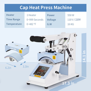 PYD Life Máquina de Estampado de Gorras Artesanal Prensa de Calor Fácil para Transferencia y Sublimación en Gorras y Sombreros - Product Image 4