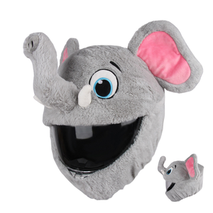 Funda de Casco de Motocicleta de Felpa Suave con Diseño de Elefante de Dibujos Animados, Antiarañazos, Resistente al Viento, Divertida, Nueva Condición - Product Image 1