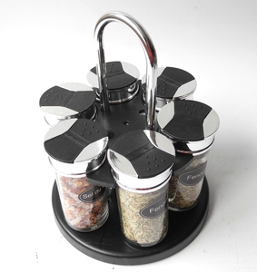 <span class=keywords><strong>Set</strong></span> di 8 Barattoli in Vetro per Spezie con Coperchi ed Etichette, Portaspezie da Cucina da Appoggio, Lavabile Solo a Mano - Product Image 2