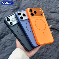 Étui magnétique en PC couleur unie VAWI B471, coque rigide antichoc tendance pour iPhone 15 16 17 18 Pro Max et Samsung S26 Ultra Plus