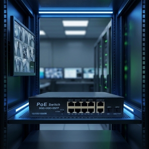 สวิตช์ AI Ethernet PoE 10 พอร์ต Gigabit พร้อม 2 Uplink 2 SFP Watchdog ป้องกันไฟกระชาก 6KV ขยายระยะ 250 ม. สำหรับกล้อง IP มีสินค้าในสต็อก - Product Image 2