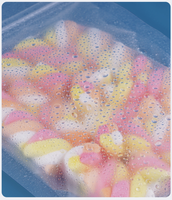 Sachet refermable transparent givré avec fermeture éclair pour emballage alimentaire (snacks, biscuits, thé)