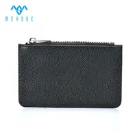 China Supplier hot sale black genuine leather mens coin purse