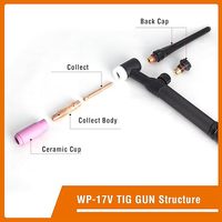 Torche de soudage TIG Torche de soudeur 4m 140A 150 ampères Refroidie à l'air SR-17V Pistolet de soudage TIG avec prise européenne