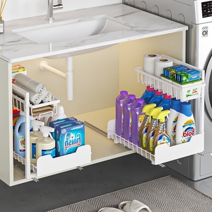 Organizador Metálico Extraíble de 2 Niveles <span class=keywords><strong>sin</strong></span> Agujeros para <span class=keywords><strong>Cajones</strong></span> de Cocina, Baño o Inodoro, para Condimentos y Especias - Product Image 4