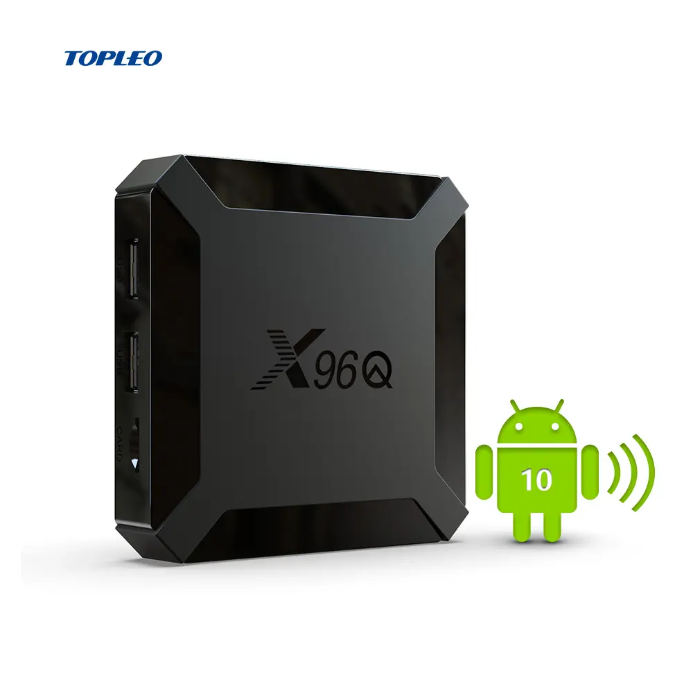 Shenzhen Factory android 10.0 Topleo X96Q Allwinner H313 4K setup box top cable tv box