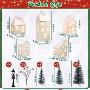 Luz LED de Estilo Nórdico, Figuras de Porcelana Talladas a Mano para Mesa, Gnomo Decorativo para el Hogar, Decoración Navideña, Casa de Cerámica con Luz - Product Image 3