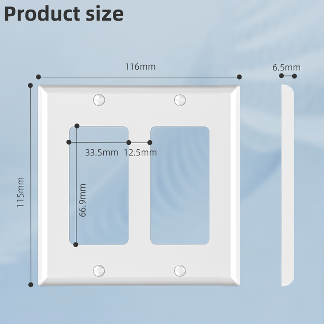 Yineng UL/Cul Listed 2 Gang Electrical Plastic Decorator Screw Wall Plate, American Outlet Socket Cover for Residential House