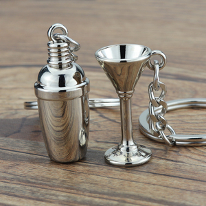 Ví Móc Khóa 3D <span class=keywords><strong>Mini</strong></span> Shaker Keychainstereo Cocktail Mặt Dây Chuyền Thanh Winware Bartender Đảng Quà Tặng Xe Vòng Chìa Khóa Cá Nhân Quà Tặng - Product Image 2
