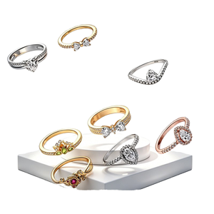 Nuevo 2026 Plata 925 Doble Hilera <span class=keywords><strong>de</strong></span> Circones Brillantes en Forma <span class=keywords><strong>de</strong></span> Corazón, Gota <span class=keywords><strong>de</strong></span> Agua, Flor <span class=keywords><strong>de</strong></span> Pera <span class=keywords><strong>Azul</strong></span> y Corona <span class=keywords><strong>de</strong></span> Lazo, Charm DIY para <span class=keywords><strong>Anillo</strong></span> <span class=keywords><strong>de</strong></span> Boda - Product Image 1