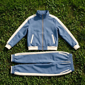 REBA SPORTS IMPEX Unisex Eco-Friendly Winter Streetwear Solid Color Block <b>Lightweight</b> Tracksuit Set Stand Collar Zipper <b>Jacket</b> - Product Image 1