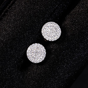 Sparkling Iced Out GRA Moissanite White 925 Sterling Silver Jewelry <b>Earrings</b> Studs Women <b>Men</b> Gift - Product Image 6
