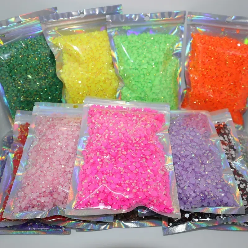 Heiße Verkäufe 14400PCS Mix Size Gelee harz Strass steine Flatback runde kristall transparente Strass steine für Nagel becher