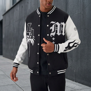 Chaqueta Varsity Personalizada para Hombre, Estilo Urbano de Invierno, Premium, Bordada, con Letras, OEM, ODM, 100% Lana, Botones con Logotipo - Product Image 3