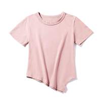 T-shirts d'été décontractés pour femmes, coupe ajustée, respirants, en tricot, à manches courtes, unis
