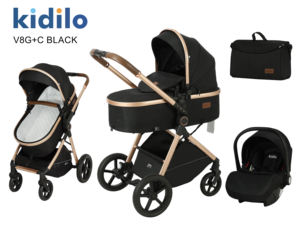 Produits pour bébés Kidilo Premium, poussette Kidilo avec <span class=keywords><strong>nacelle</strong></span> intégrée, comprend un siège auto - Product Image 1