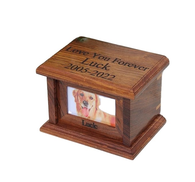 Personalized Wooden Pet Urn for Loving Pet for Storing Ashes  Bone Ashes Urn for Dog or Cat Brown