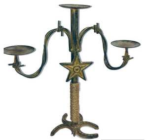 Porte-bougie en aluminium Royal Elegance, finition multicolore de luxe, support décoratif pour bougie - Product Image 4