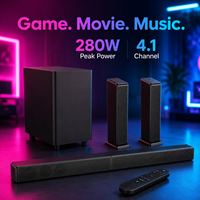 Système de barre de son surround 4.1 canaux 280W avec caisson de basses sans fil pour home cinéma et téléviseur