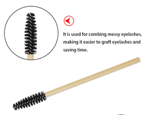 แปรงมาสคาร่าด้ามไม้ไผ่แบบใช้แล้วทิ้ง 50 ชิ้น สำหรับต่อขนตาและปัดคิ้ว - Product Image 3