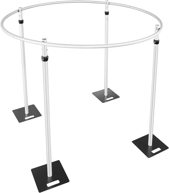 Pipe and Drape Round Circle Backdrop Stand 6-10' Tall X 10' Wide Backdrop Kit for Event Party Trade Shows Wedding