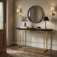 Table console de luxe en acier inoxydable de designer italien avec pieds modernes