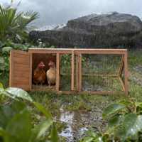 Poulailler en bois de haute qualité avec grillage métallique, portable, léger, compact, pour l'intérieur et l'extérieur, pour volailles, poules et lapins