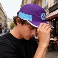 Casquettes à visière plate bicolores avec logo personnalisé, logo imprimé, séchage rapide, pour le camping, la pêche, les voyages, casquettes en nylon à 5 panneaux pour la course à pied, la plage, les activités de plein air, unisexe